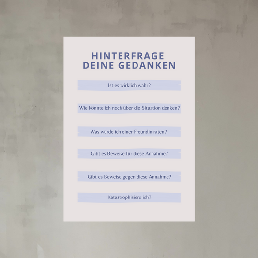 Poster A4, Hinterfrage deine Gedanken
