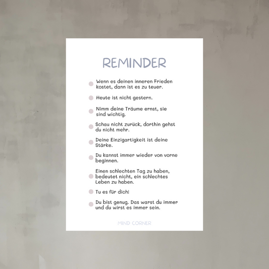 Poster DIN A4, Reminder