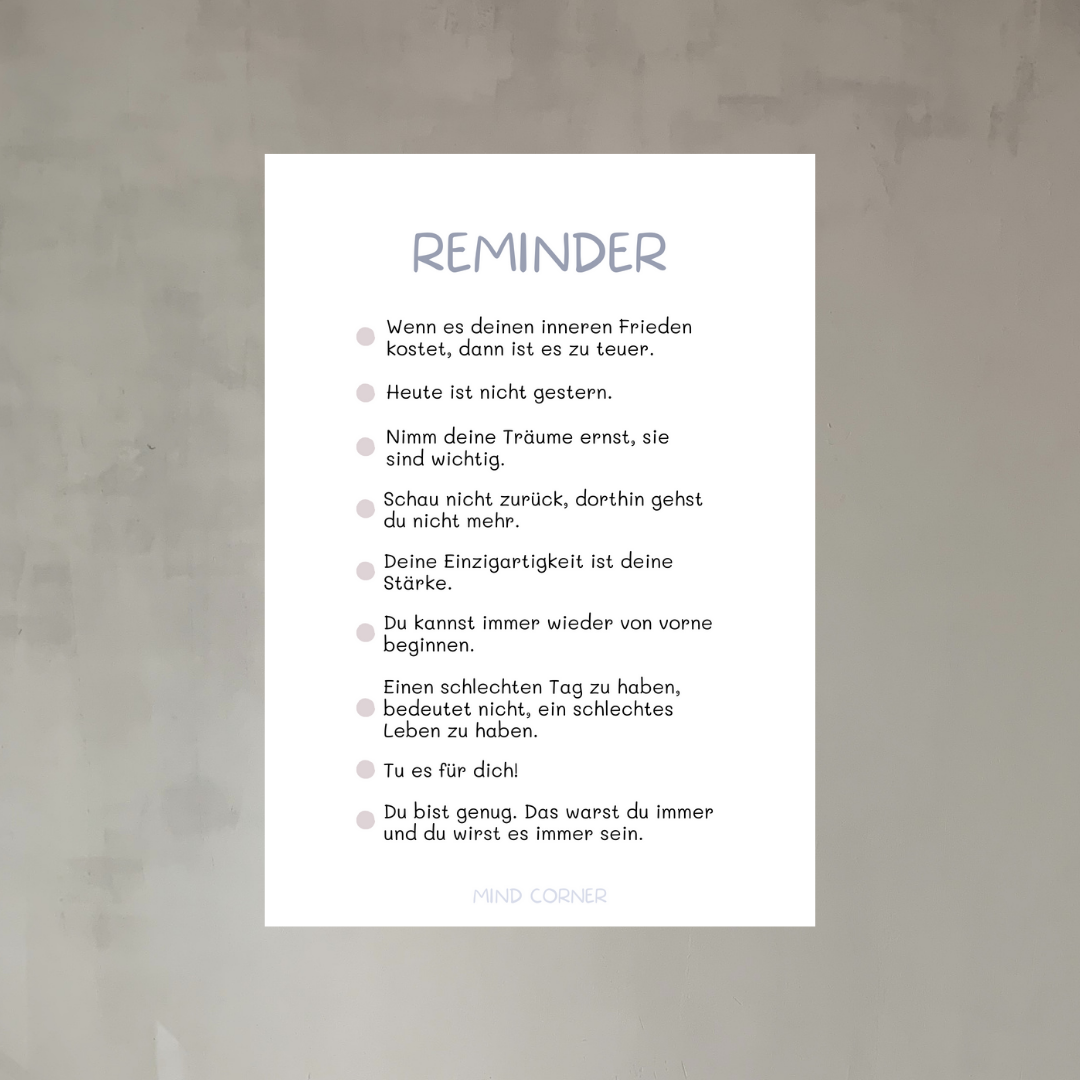 Poster DIN A4, Reminder