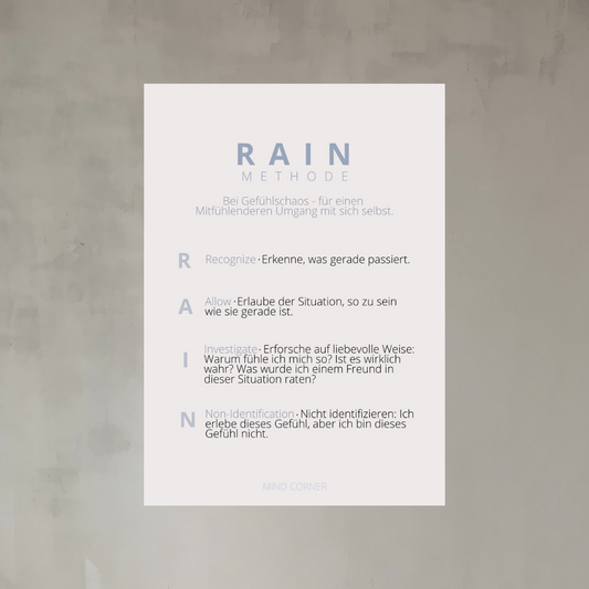 Poster DIN A4, RAIN Methode